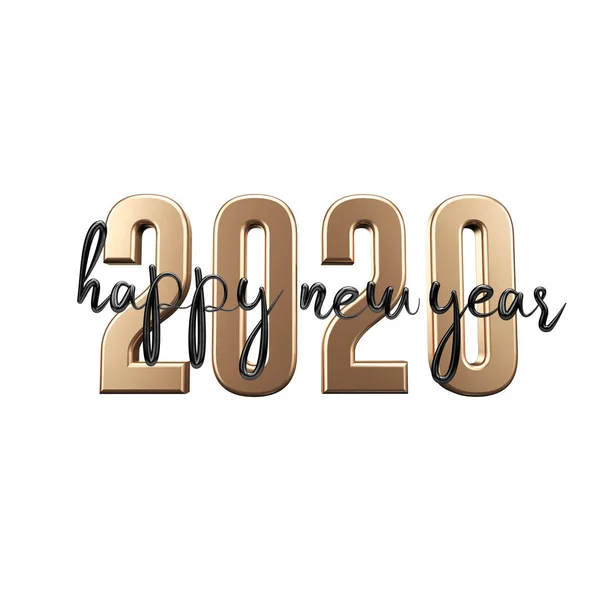 Happy new year 2020 new years eve poster composition. 3D Render — Stock Photo, Image