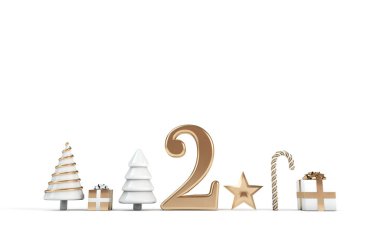 Noel 'in 12 günü. İkinci gün şenlik arka planı. 3d Hazırlama