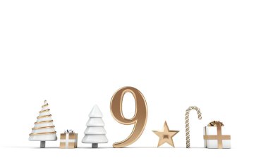 Noel 'in 12 günü. 9. gün festivali. 3d Hazırlama