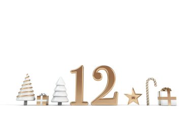 Noel 'in 12 günü. 12. gün festivali. 3d Hazırlama