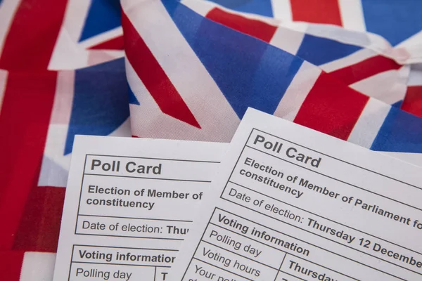Karta do głosowania w wyborach powszechnych w Wielkiej Brytanii w sprawie flagi Union Jack — Zdjęcie stockowe