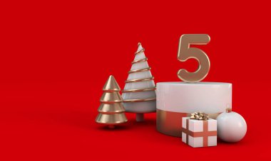 Noel 'in 12 günü. 5. günlük şenlik geçmişi. 3d Hazırlama