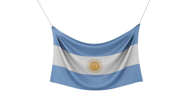 Bandera de tela colgante bandera nacional de Argentina. Renderizado 3D —  Fotos de Stock