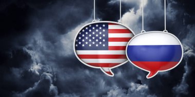 Usa ve Rusya iletişimi. Ticaret görüşmeleri. 3d Kırpma