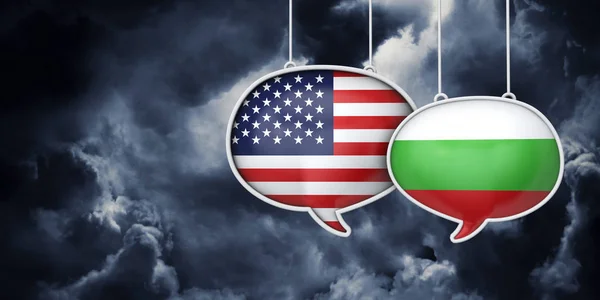 USA and Bulgaria communication. Trade negotiation talks. 3D Rednering