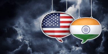 Usa ve Hindistan iletişimi. Ticaret görüşmeleri. 3d Kırpma