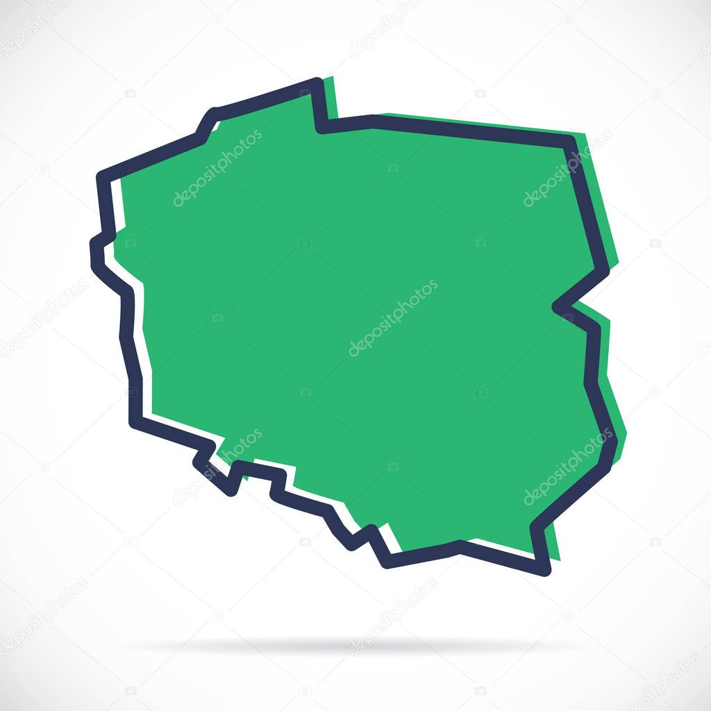 Stylized simple outline map of Poland