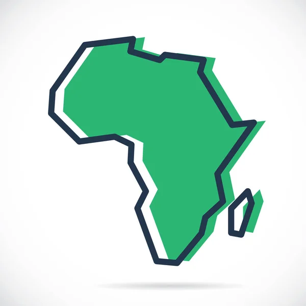 Afrika 'nın şekillendirilmiş basit ana hat haritası — Stok Vektör