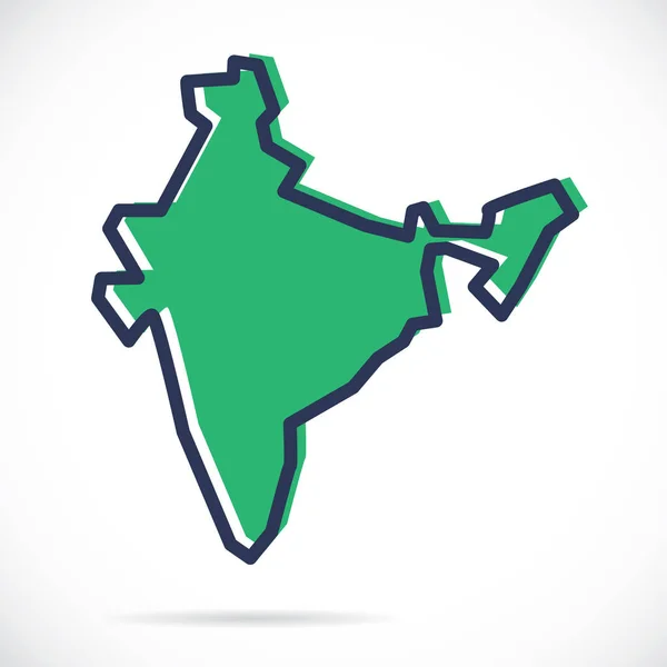 Mappa stilizzata di India — Vettoriale Stock