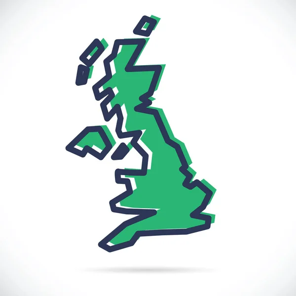 Stylized simple outline map of United Kingdom — 스톡 벡터