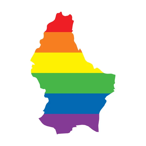 Luxemburg Lgbtq gay pride vlag kaart — Stockvector