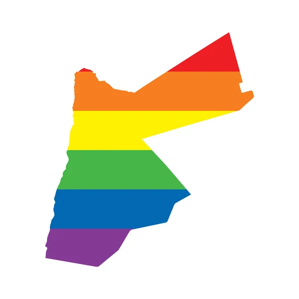 Jordânia LGBTQ gay orgulho bandeira mapa —  Vetores de Stock
