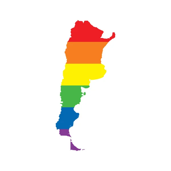 Argentina LGBTQ gay orgulho bandeira mapa —  Vetores de Stock