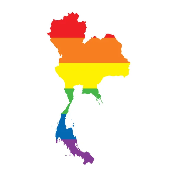 Tayland Lgbtq gay gurur bayrağı haritası — Stok Vektör