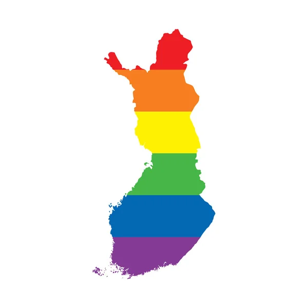 Finlândia LGBTQ gay orgulho bandeira mapa —  Vetores de Stock