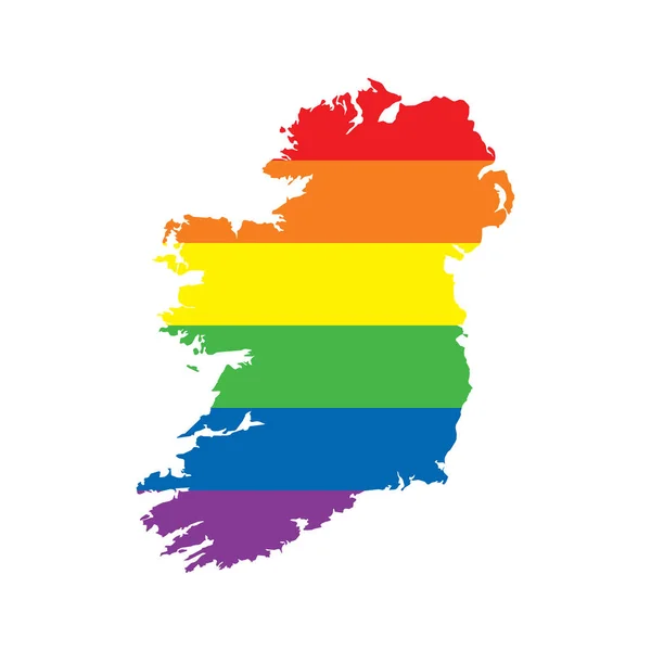 Irland Lgbtq gay stolthet flaggkarta — Stock vektor