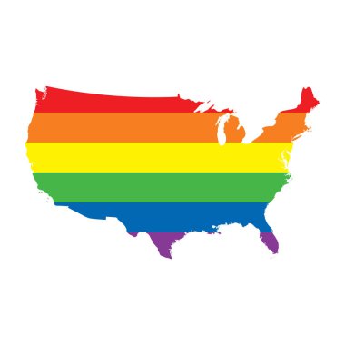 Usa Lgbtq gay gurur bayrağı haritası
