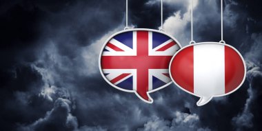 Uk ve Peru Brexit müzakere görüşmeleri yapıyor. 3d Kırpma