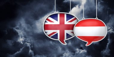Uk ve Avusturyalı Brexit müzakere görüşmeleri. 3d Kırpma