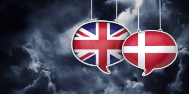 Uk ve Danimarka Brexit müzakere görüşmeleri. 3d Kırpma