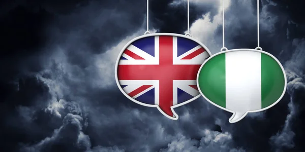 Reino Unido e Nigéria brexit negociações. Rednering 3D — Fotografia de Stock