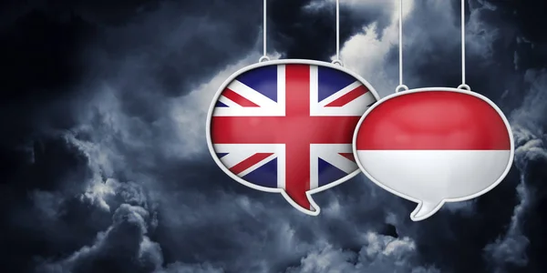 Reino Unido e Indonésia brexit negociações. Rednering 3D — Fotografia de Stock