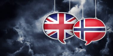 Uk ve Norveç Brexit müzakere görüşmeleri. 3d Kırpma