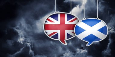 Uk ve İskoçya Brexit müzakere görüşmeleri. 3d Kırpma
