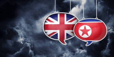 Uk ve Kuzey Kore Brexit müzakere görüşmeleri. 3d Kırpma
