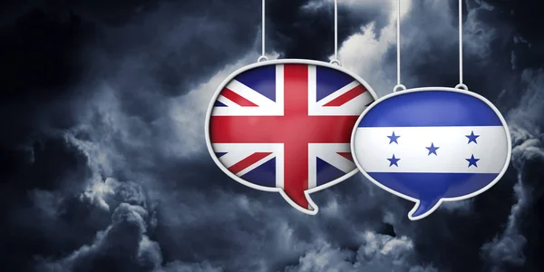 Conversações de negociação brexit do Reino Unido e Honduras. Rednering 3D — Fotografia de Stock