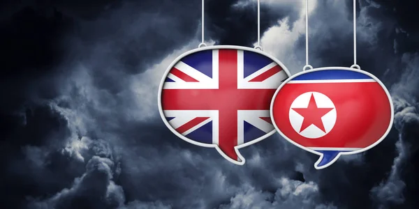Reino Unido e Coreia do Norte brexit negociações. Rednering 3D — Fotografia de Stock