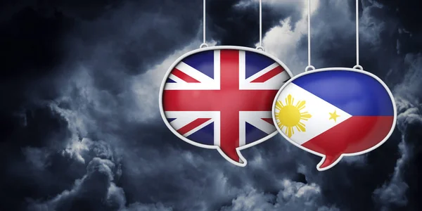 Reino Unido y Filipinas brexit negociaciones. Enrojecimiento 3D — Foto de Stock