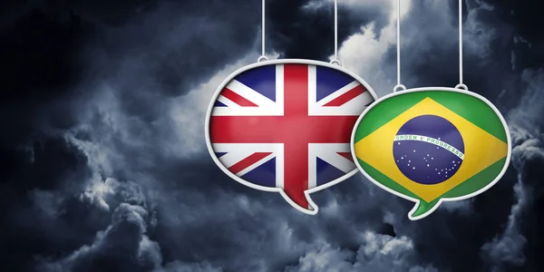 UK and Brazil brexit negotiation talks. 3D Rednering — 스톡 사진