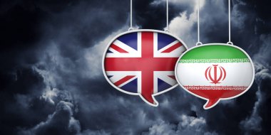 Uk ve İran Brexit müzakere görüşmeleri. 3d Kırpma