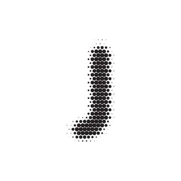 Letter J zwart halve toon lettertype — Stockvector