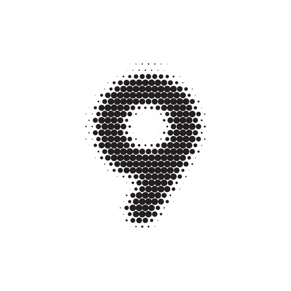 Number 9 black halftone pattern font — 스톡 벡터