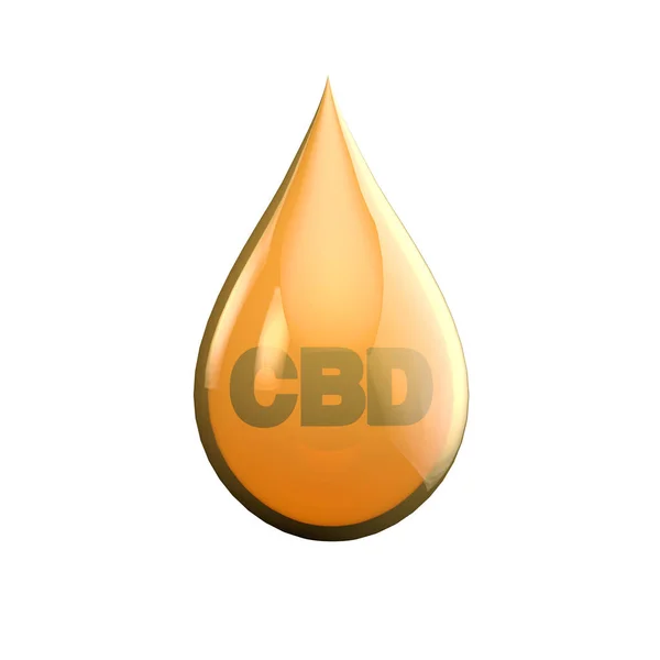 Queda de óleo CBD de maconha planta de cannabis. Renderização 3D — Fotografia de Stock