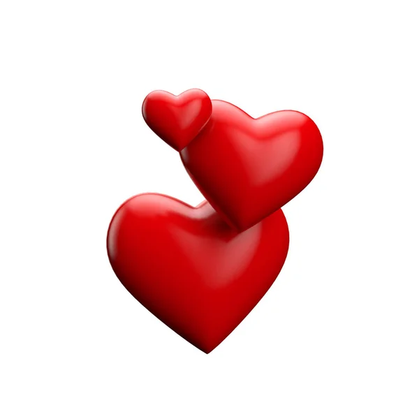 3D Rendering of a romantic red love heart — Stock Photo, Image