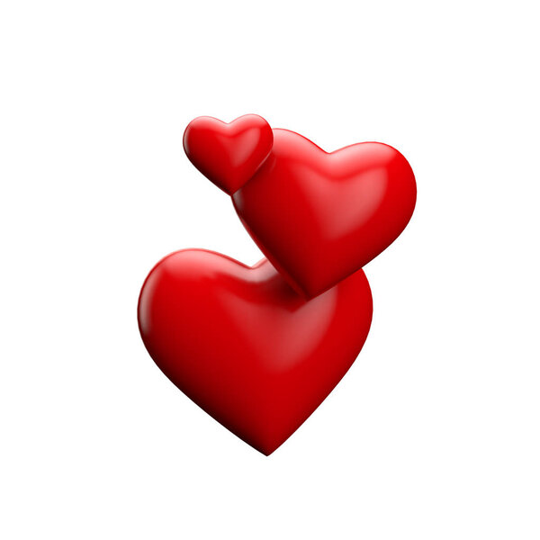 3D Rendering of a romantic red love heart