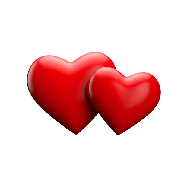 Representación 3D de un romántico corazón de amor rojo — Foto de Stock