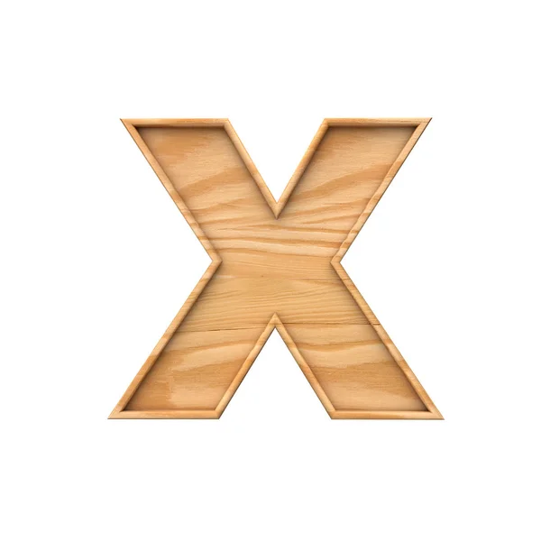 Wooden capital letter X. 3D Rendering — Stok fotoğraf