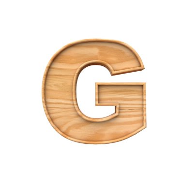 Tahta büyük harf G. 3d Hazırlama