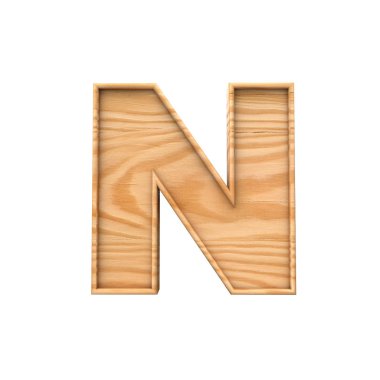 Tahta büyük harf N. 3d Hazırlama
