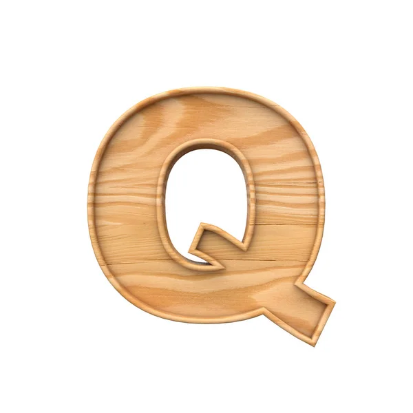 木造資本Q A 。3Dレンダリング — ストック写真