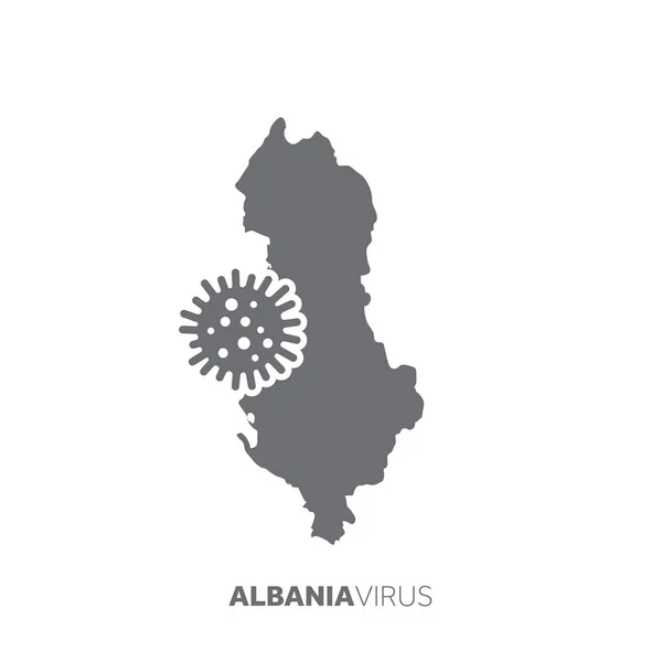 알바니아 지도에 미생물 이 포함되어 있어요. 질병 과 질병 이 발생하다 — 스톡 벡터