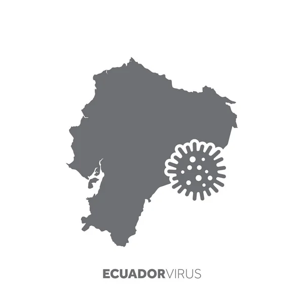 Mappa Ecuador con un microbo virale. Malattie e epidemie — Vettoriale Stock