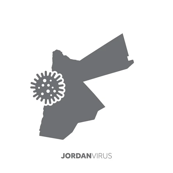 Jordan map with a virus microbe. Illness and disease outbreak — 스톡 벡터