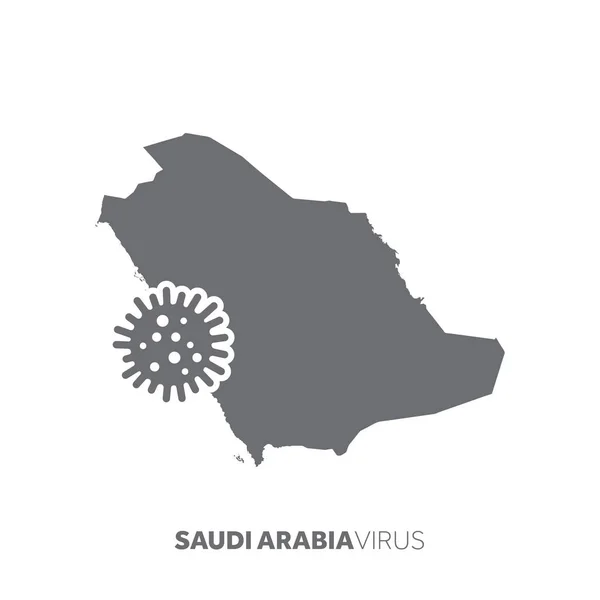 Saudi Arabia map with a virus microbe. Illness and disease outbreak — 스톡 벡터