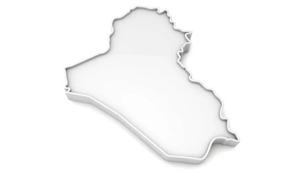 Простая белая 3D карта Ирака. 3D рендеринг — стоковое фото