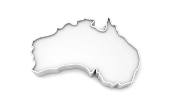 Проста біла 3d карта Австралії. 3d рендеринг — стокове фото